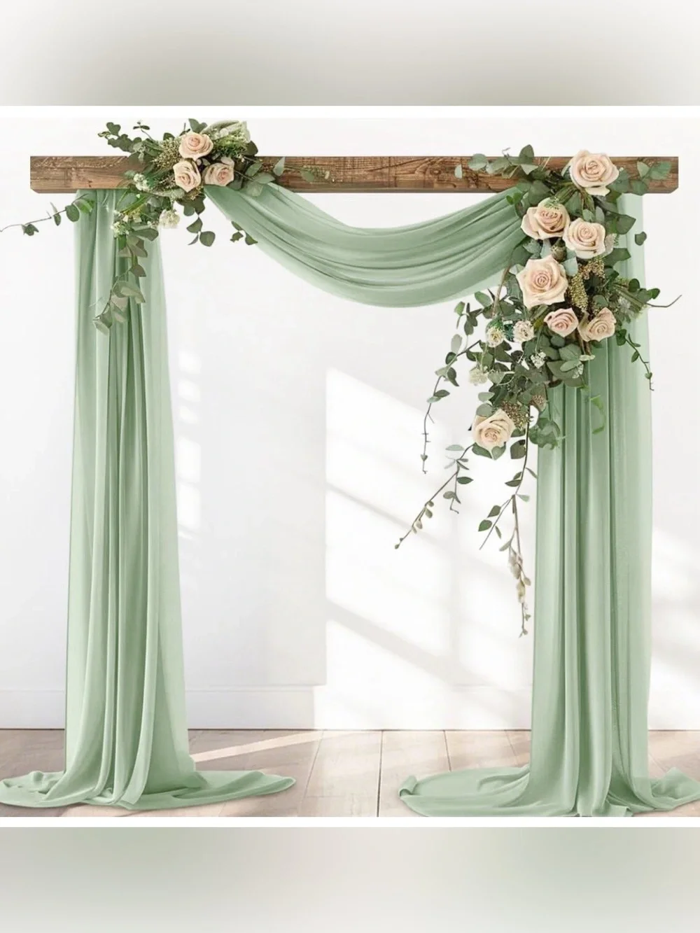 Sage Green Wedding / Party Arch Shimmery Draping Fabric, 29